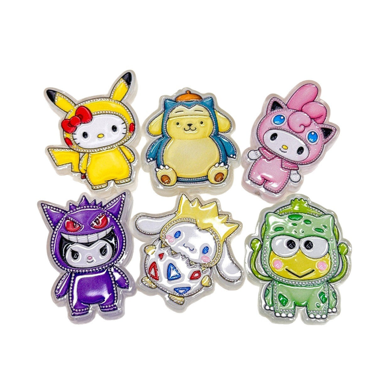 Kawaii Mascot Onesie Cosplay Acrylic Focal Beads, Cute Anime Creature Pajama Beads for DIY Beadable Pens & Keychains