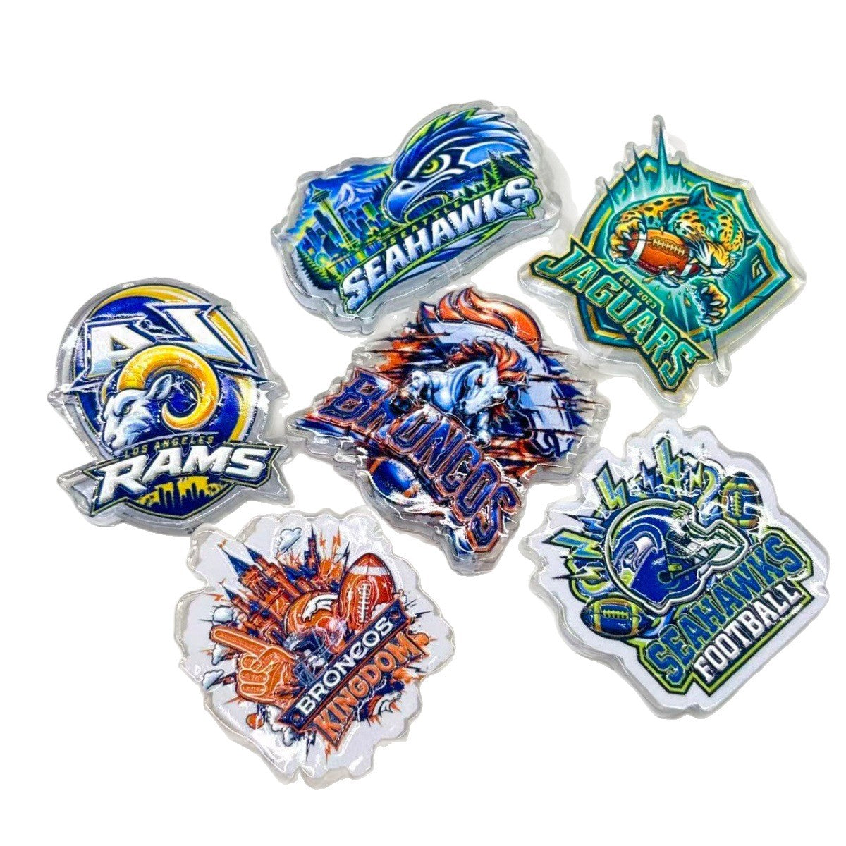 Football Game Day Mascot Acrylic Focal Beads, Western & Southern Rival Team Beads for DIY Beadable Pens & Keychains