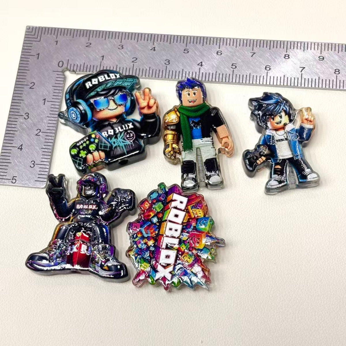 Sandbox Block Gamer Acrylic Focal Beads, Metaverse Pixel Adventurer & Headset Boy Beads for DIY Beadable Pens & Keychains