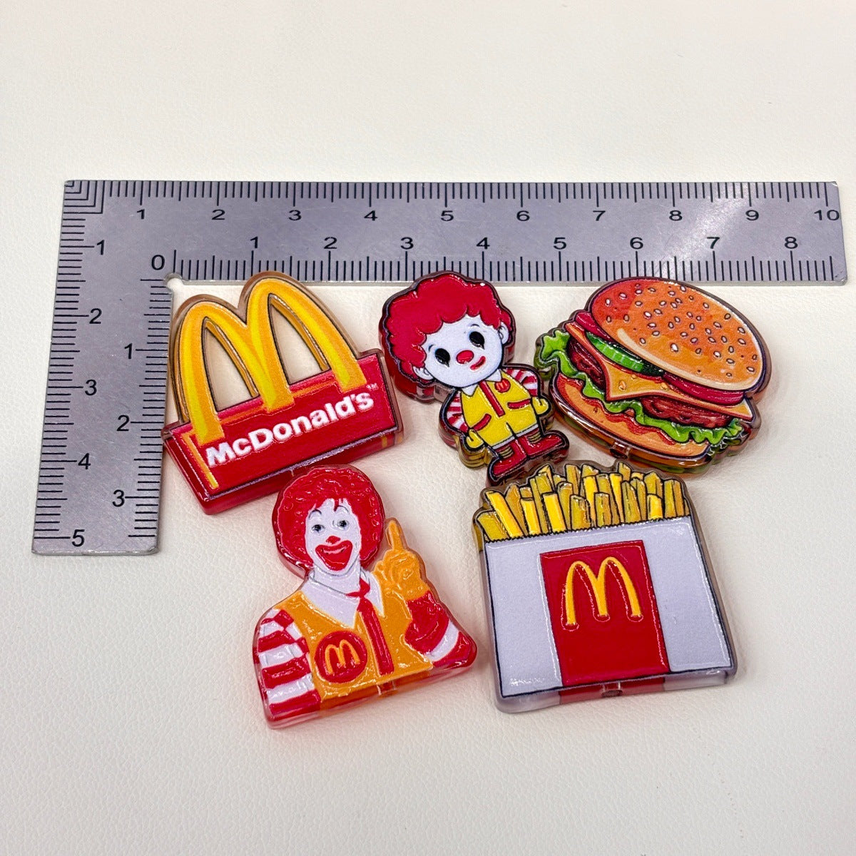 Fast Food Culture Acrylic Focal Beads, Golden Arches & French Fries Burger Beads for DIY Beadable Pens & Keychains