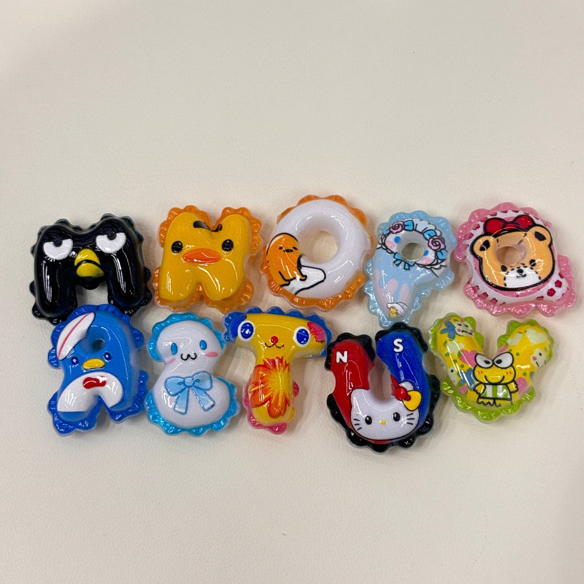 Kawaii Mascot Alphabet Acrylic Focal Beads, A-Z Puffy Balloon Initial Beads for DIY Beadable Pens, Keychains & Name Bracelets