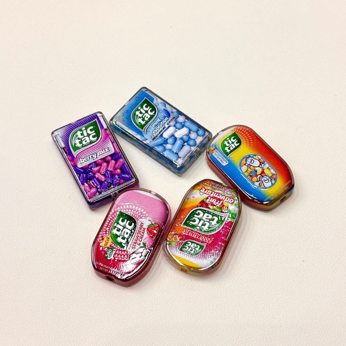Mini Pocket Breath Mint Box Acrylic Focal Beads, Fruit Candy & Cool Peppermint Beads for DIY Beadable Pens & Keychains