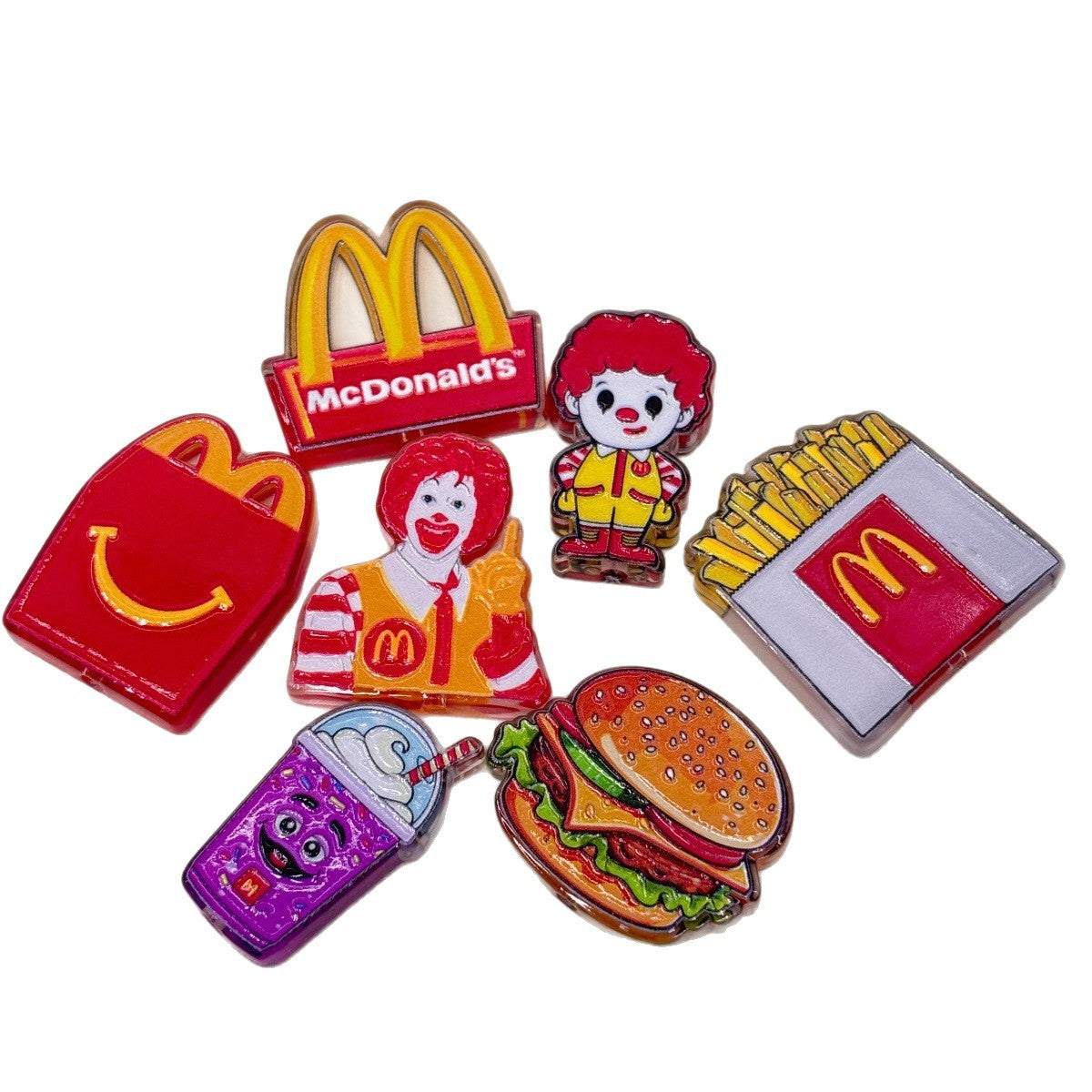 Fast Food Culture Acrylic Focal Beads, Golden Arches & French Fries Burger Beads for DIY Beadable Pens & Keychains