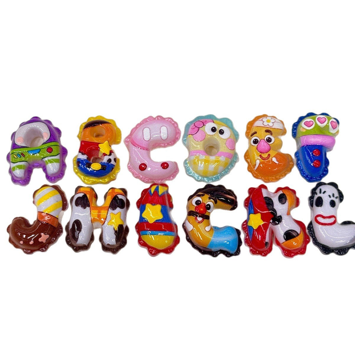 Toy Adventure Alphabet Acrylic Focal Beads, A-Z Puffy Balloon Initial Beads for DIY Beadable Pens, Keychains & Name Charms