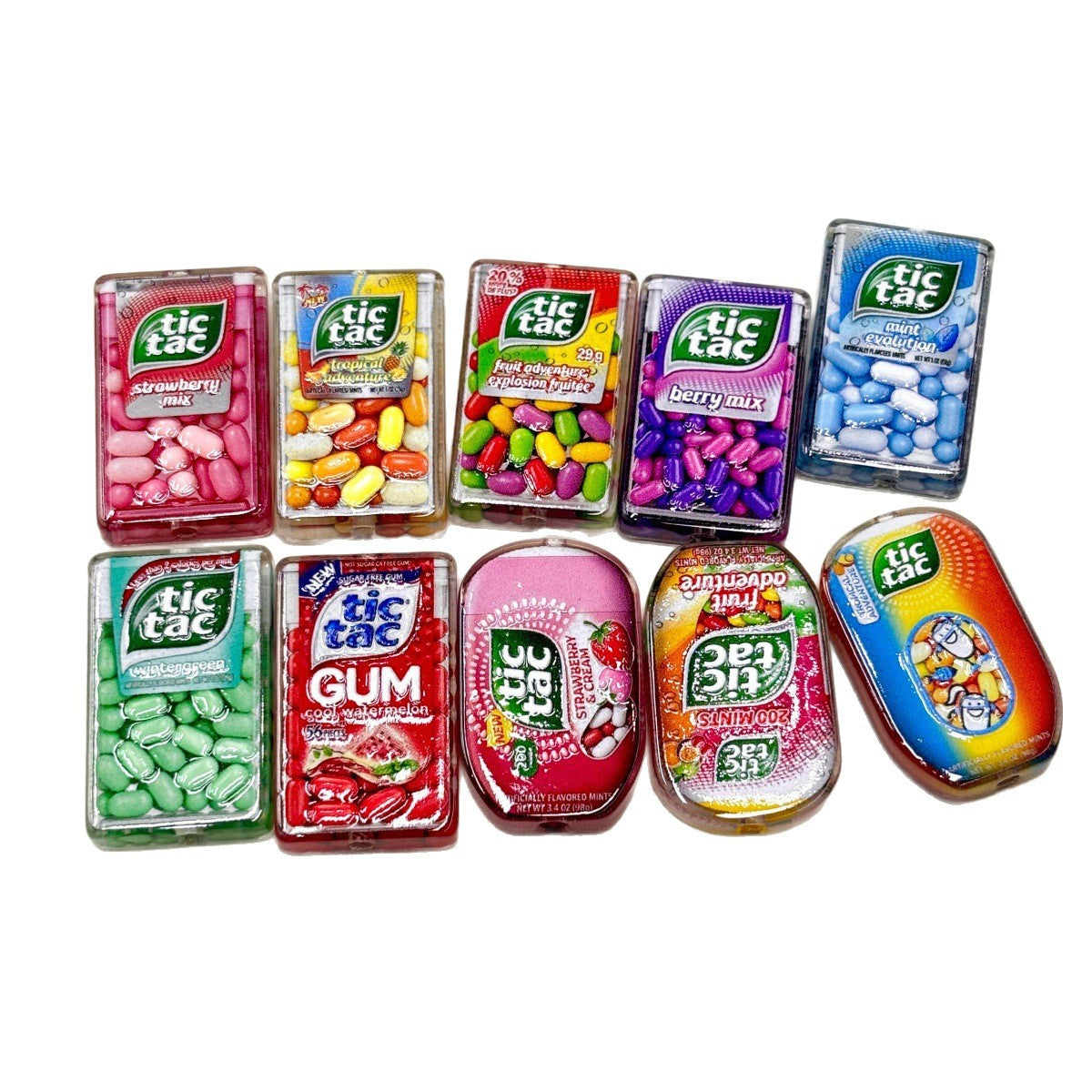 Mini Pocket Breath Mint Box Acrylic Focal Beads, Fruit Candy & Cool Peppermint Beads for DIY Beadable Pens & Keychains