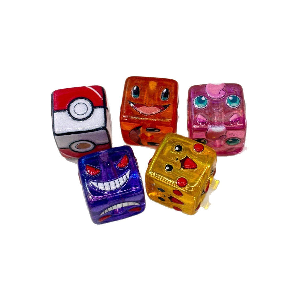 Translucent Anime Monster Cube Acrylic Focal Beads, Colorful Jelly Dice Expression Beads for DIY Beadable Pens & Keychains