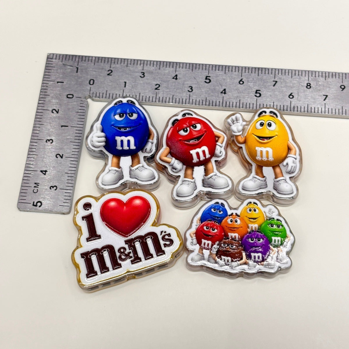 Rainbow Candy Character Acrylic Focal Beads, Sweet Chocolate Pals & Red Heart Beads for DIY Beadable Pens & Keychains