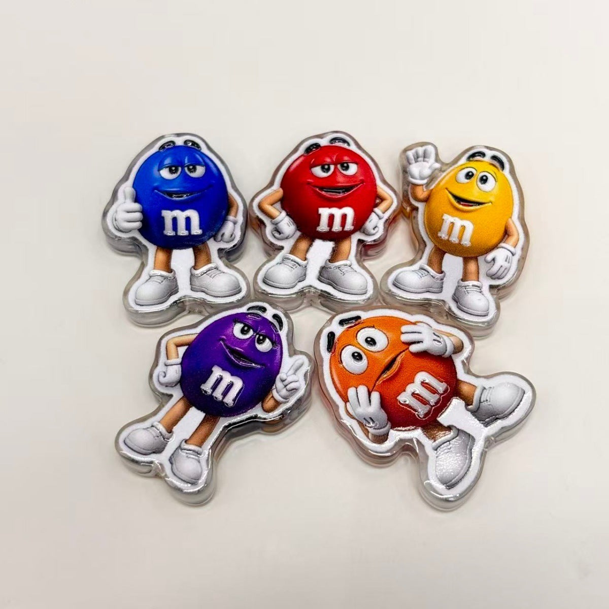 Rainbow Candy Character Acrylic Focal Beads, Sweet Chocolate Pals & Red Heart Beads for DIY Beadable Pens & Keychains