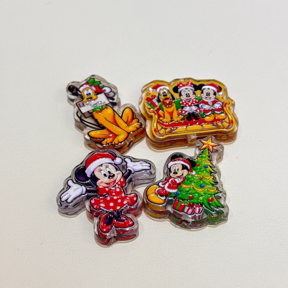 Magical Mouse Christmas Acrylic Focal Beads, Retro Holiday Pals & Santa Sleigh Beads for DIY Beadable Pens & Keychains