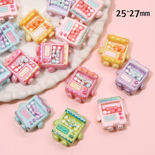 Colorful Cute Capsule Machine Acrylic Straight Hole Beads