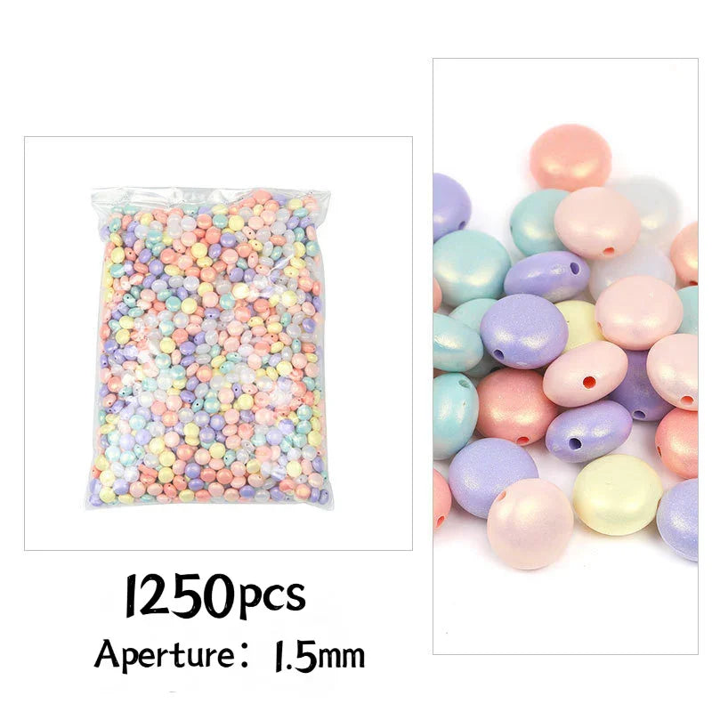 Acrylic mixed color beads plastic love five-pointed star through hole beads 500G