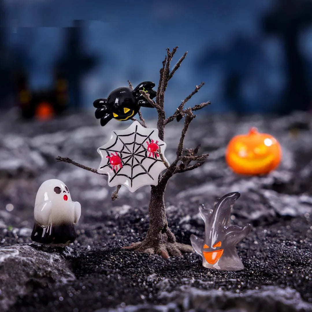 Horror Halloween Evil Pumpkin Small Castle Resin Ornaments (no Hole)