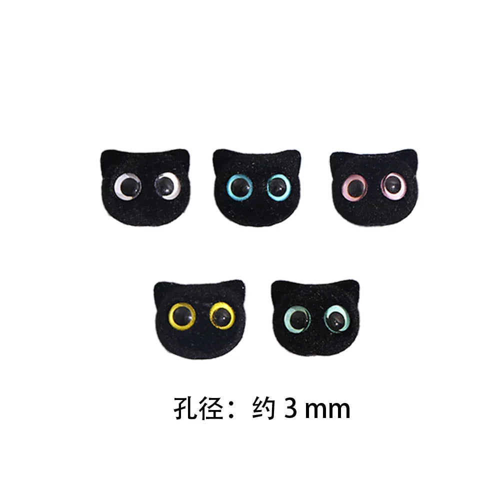Flocking Cartoon Cat Eyes Big Eyes Kitten Acrylic Beads