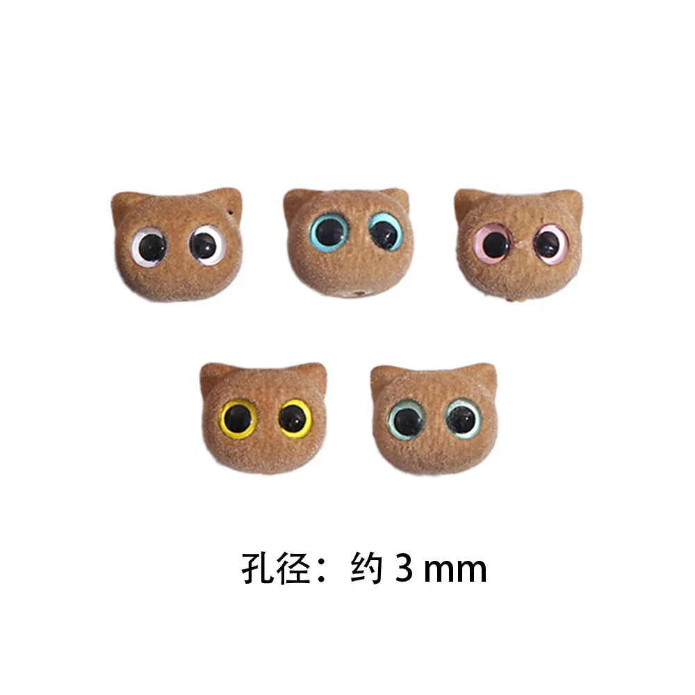 Flocking Cartoon Cat Eyes Big Eyes Kitten Acrylic Beads