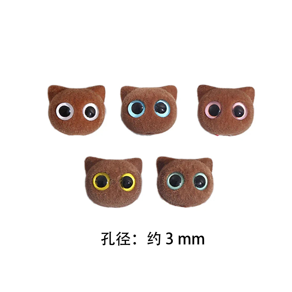 Flocking Cartoon Cat Eyes Big Eyes Kitten Acrylic Beads