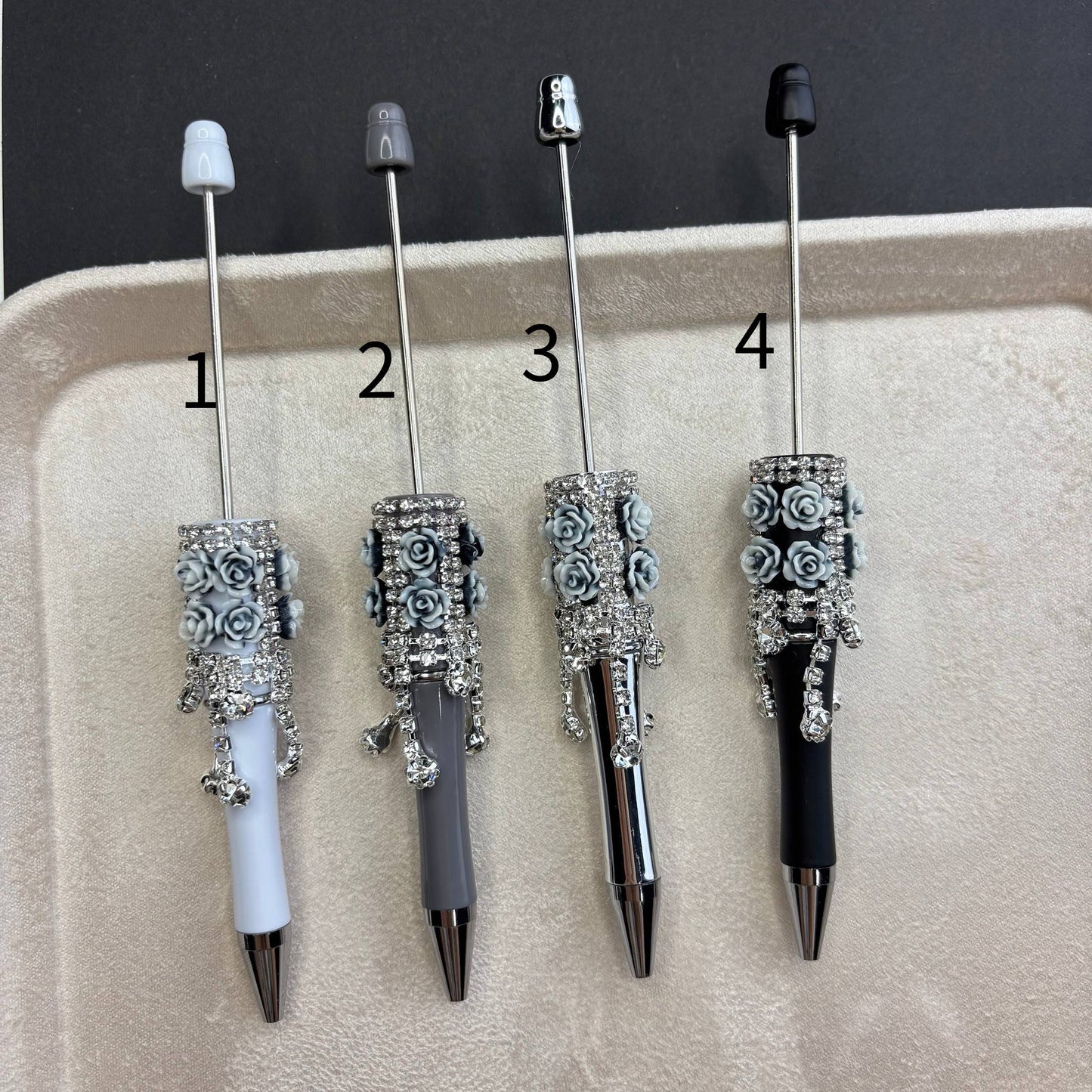 Diamond Flower Chain Beaded Pen