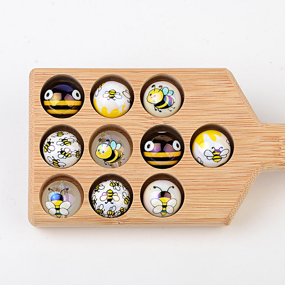 16mm Cute Bee Bubblegum Beads, AB Luster Bumblebee Round Acrylic | Acrylic Bead for DIY Bracelet Keychain Jewelry Making