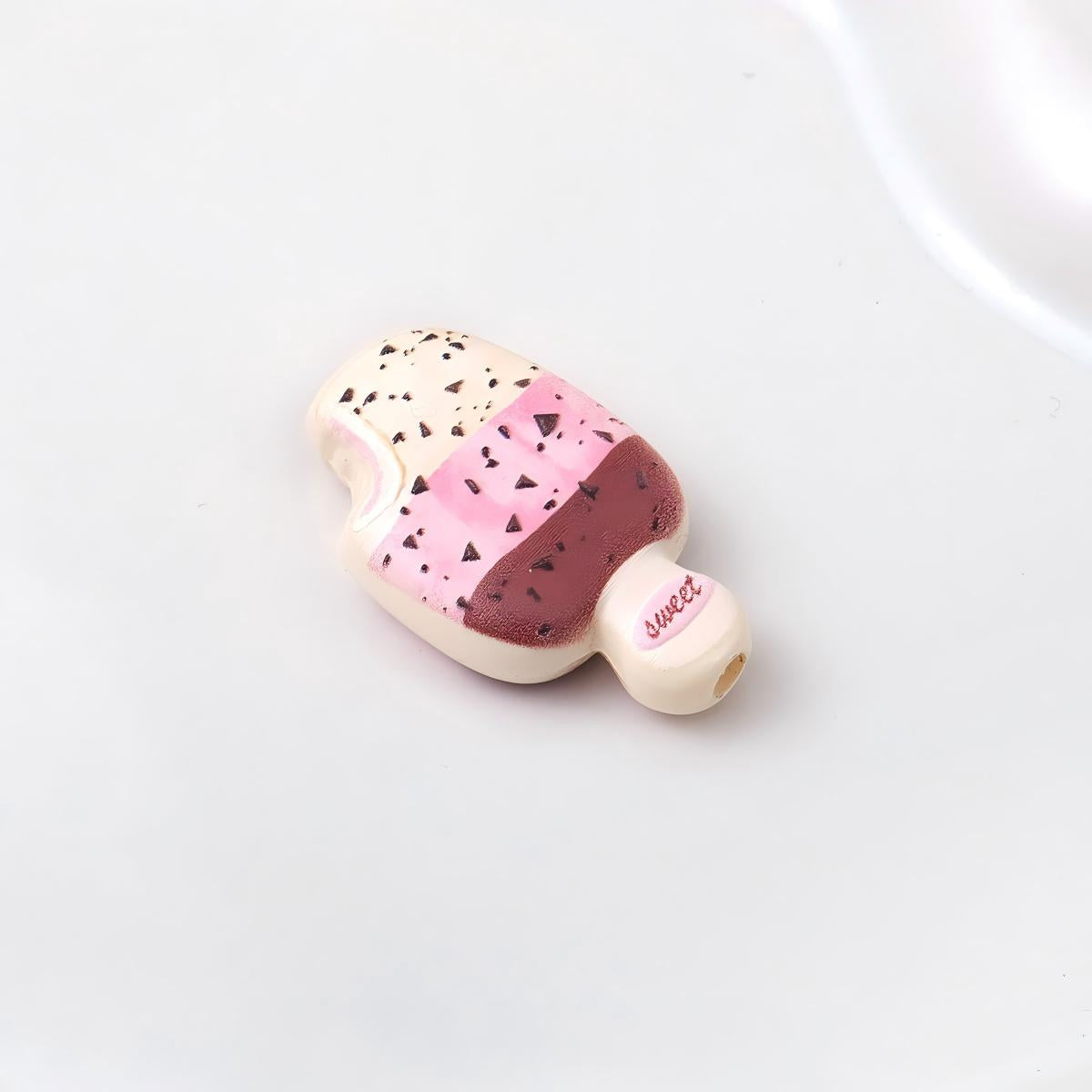 30mm Cartoon Ice Cream Acrylic Beads Cute Popsicle Large Hole Spacer Beads for Beadable Pens DIY Phone Charm Keychain Jewelry Making Supplies