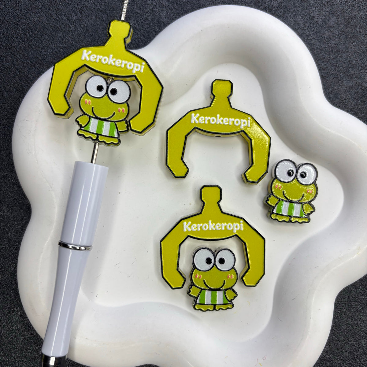 Cartoon Character Arch Frame Focal Beads with Mini Charms, DIY Beadable Pen Connector Accessories, Craft Beads for Keychain & Pen Bar Making