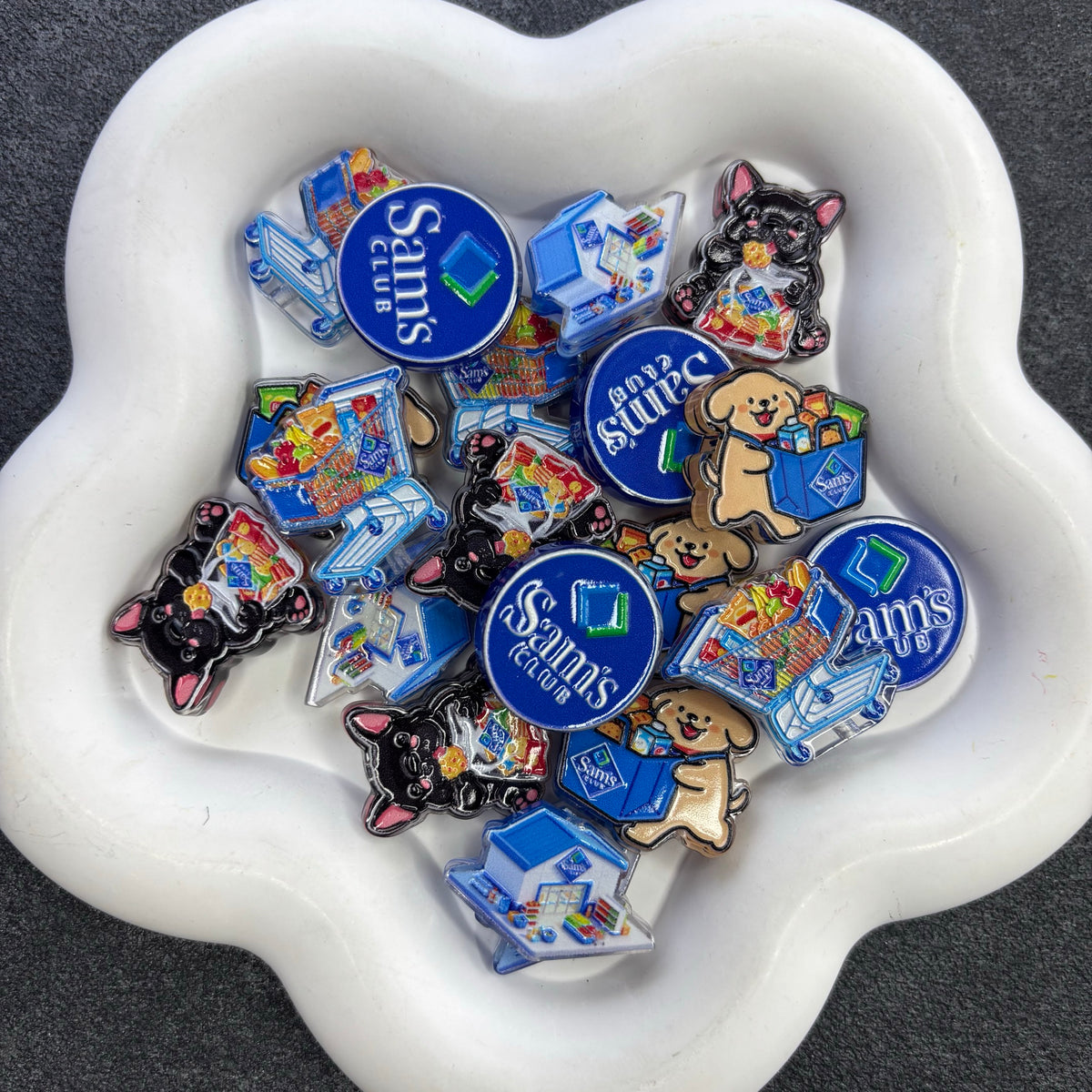 Supermarket Store Focal Beads, Shopping Bear & Panda Acrylic Beads for Beadable Pens, DIY Pen Bar & Keychain Craft Accessories