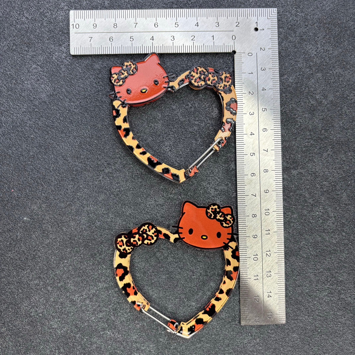 Leopard Print Cat Heart Carabiner Clips, Kawaii Spring Gate Snap Hook Keychain, Cute Backpack & Handbag Charm Accessories
