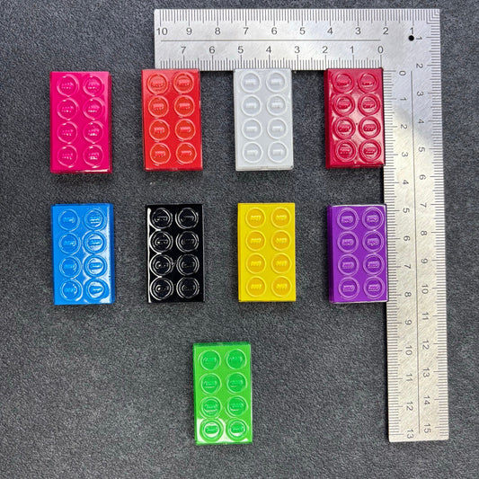 Colorful Building Brick Acrylic Focal Beads, 2x4 Toy Block Spacer Beads for DIY Beadable Pens, Keychain & Craft Accessories