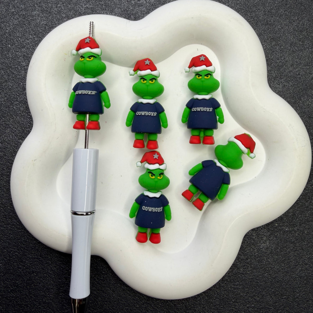 3D Silicone Football Mascot Focal Beads, Spooky Characters in Team Jersey Beads for DIY Beadable Pens & Keychains