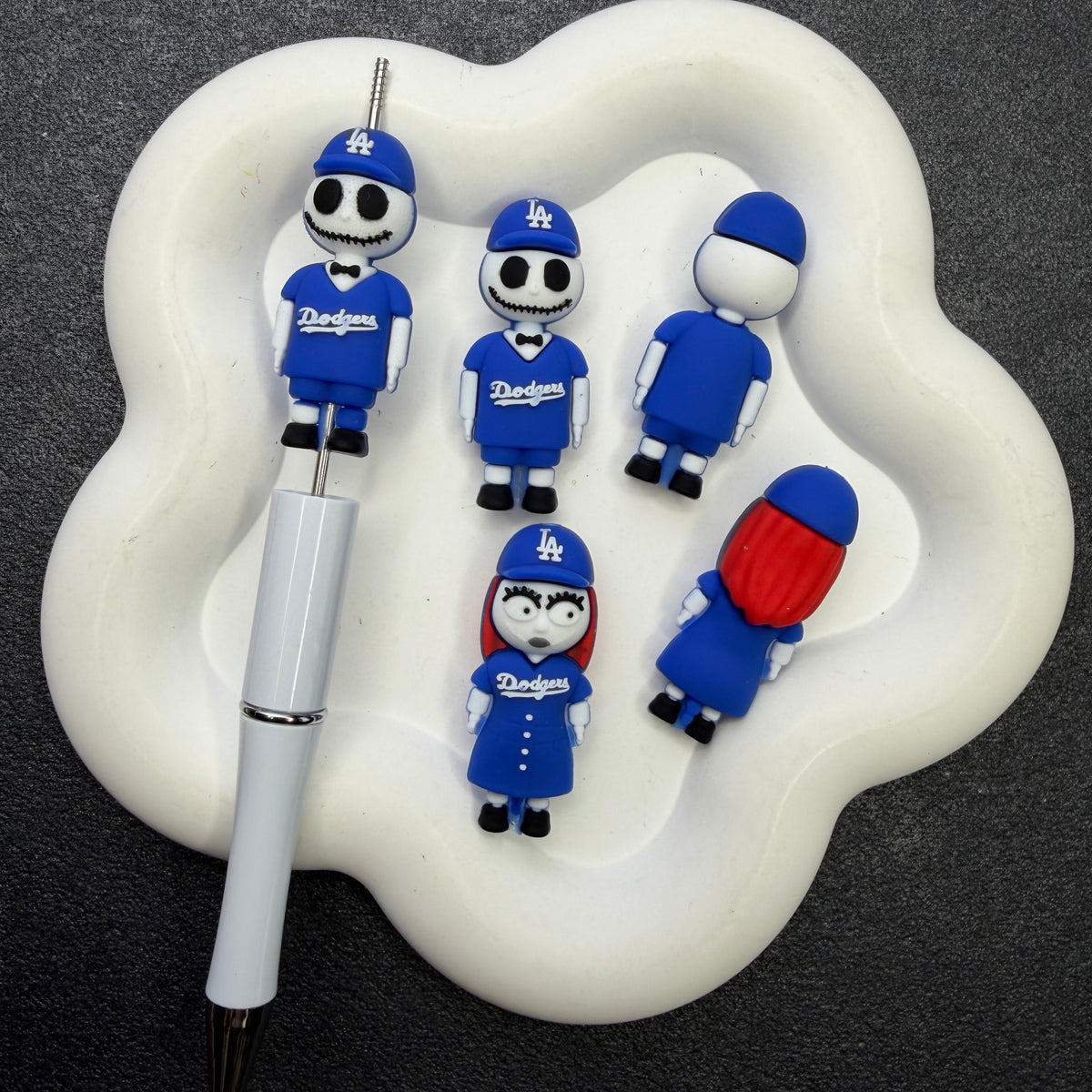 3D Silicone Football Mascot Focal Beads, Spooky Characters in Team Jersey Beads for DIY Beadable Pens & Keychains