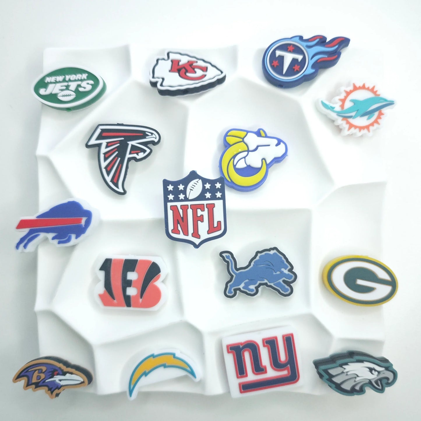 NFL team logos combined Silicone Focus Beads