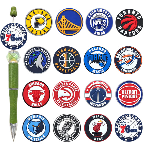 30 NBA team logo focus beads