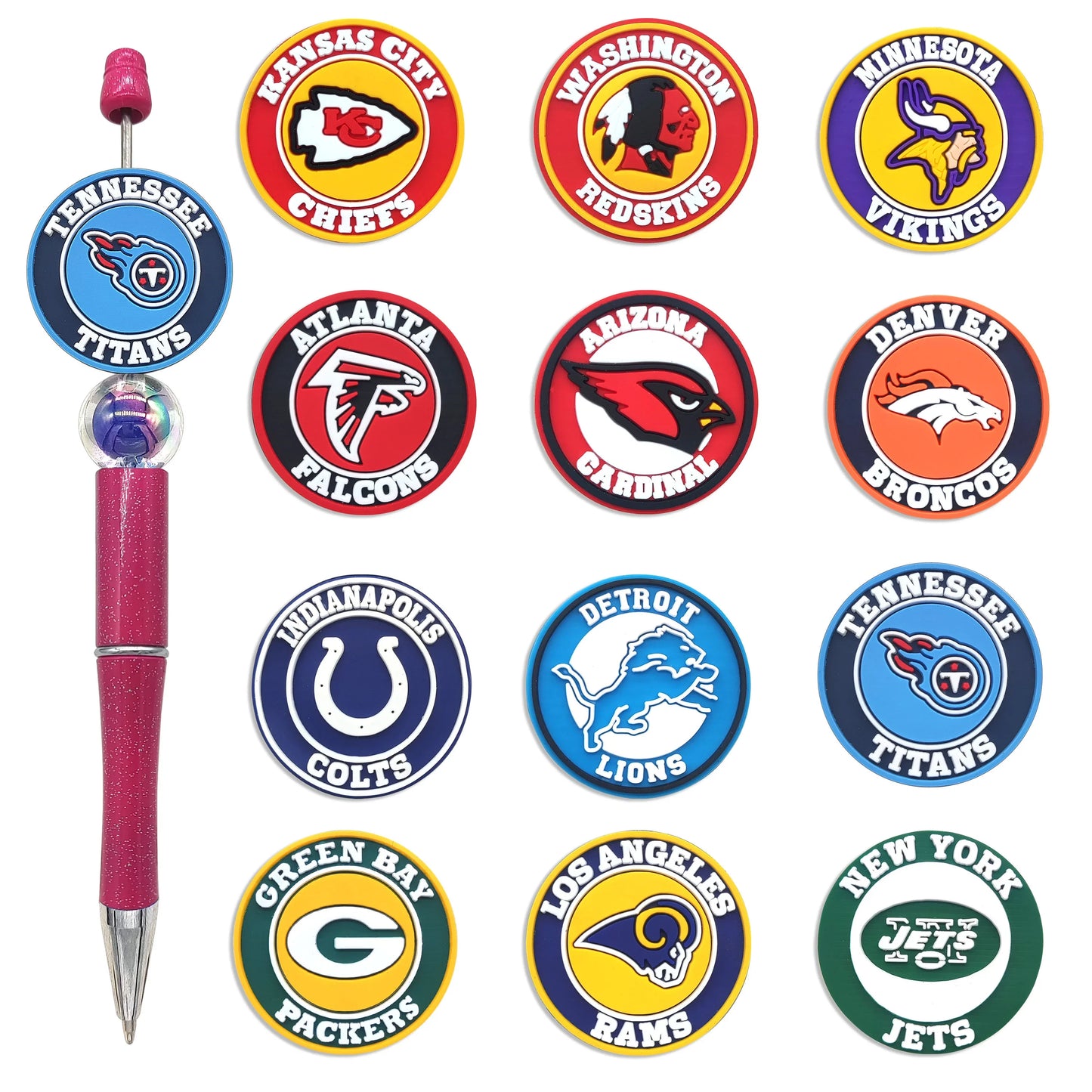 NEW NFL 30 Teams Silicone Focal Beads