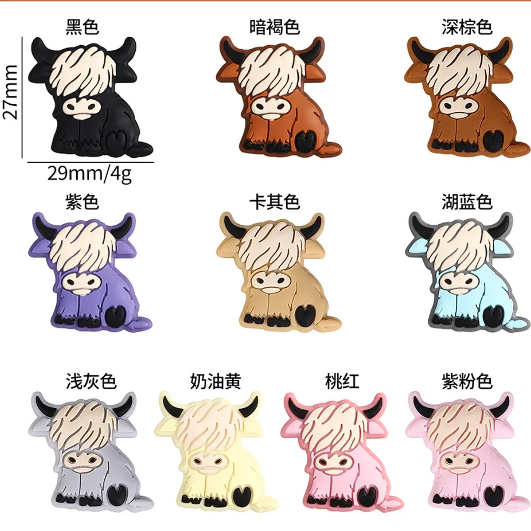 Cartoon yak silicone beads DIY loose beads