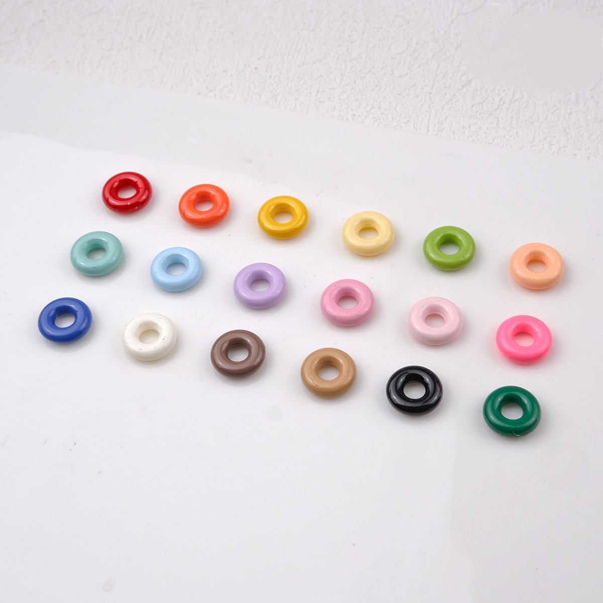 8mm Colorful Donut Spacer Beads - Lacquered Disc Acrylic Beads with | Acrylic Bead for DIY Bracelet Keychain Jewelry Making
