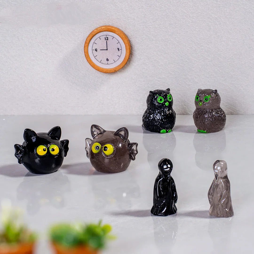 Halloween Decoration Ghost Demon Black Tombstone Diy Resin Accessories (no Hole)