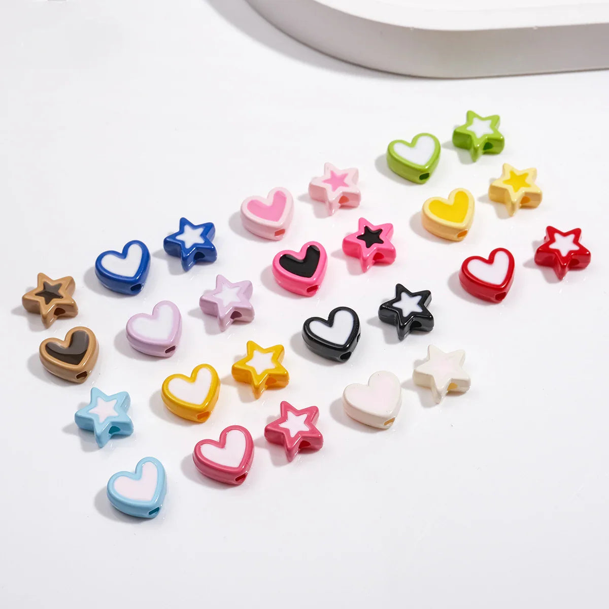 Color Double-sided Love Stars Beaded