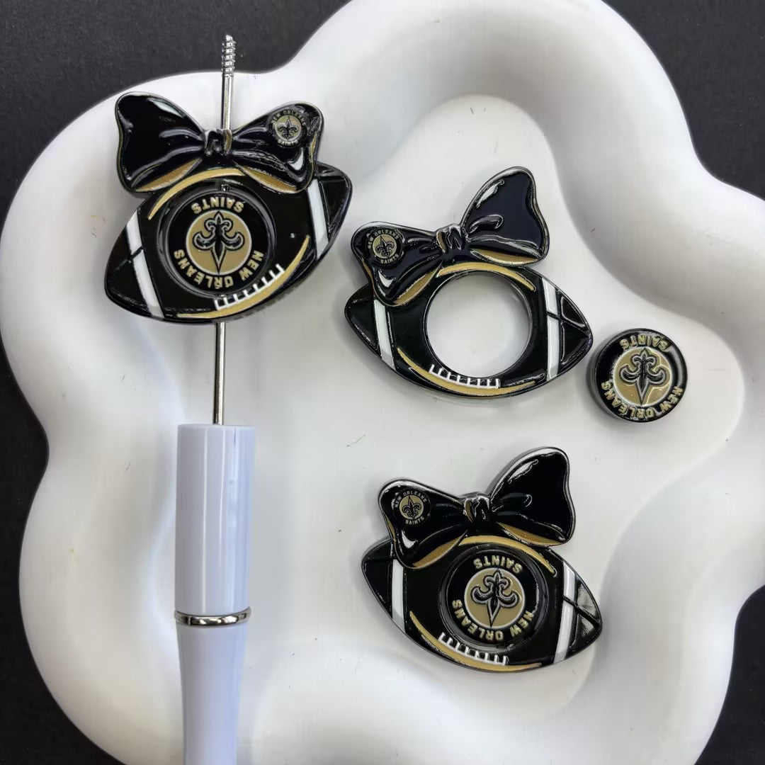 Football Bow Diamond Painting Accessories Collection | Acrylic Pen Topper & Sport Ball Cover Minder Set