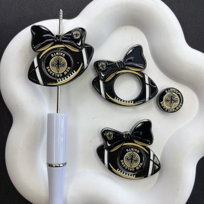 Football Bow Diamond Painting Accessories Collection | Acrylic Pen Topper & Sport Ball Cover Minder Set