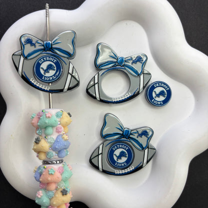 Football Bow Diamond Painting Accessories Collection | Acrylic Pen Topper & Sport Ball Cover Minder Set