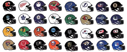 NHL Team Helmet Silicone Focal Beads | 3D Sports Team Logo Helmet Beads for DIY Beadable Pens, Keychains, Lanyards | Gifts for Ice Hockey Fans & Crafters