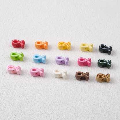12x6x7mm Ribbon Bowknot Acrylic Beads - 4.5mm Large Hole Spacer | Acrylic Bead for DIY Bracelet Keychain Jewelry Making