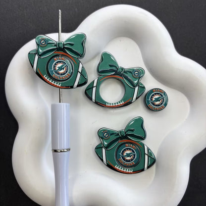 Football Bow Diamond Painting Accessories Collection | Acrylic Pen Topper & Sport Ball Cover Minder Set