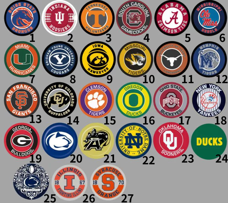 NCAA Sports Team Focal Beads - Silicone Loose Beads for DIY Pens & | DIY Sports Fan Bracelet & Keychain Craft Bead
