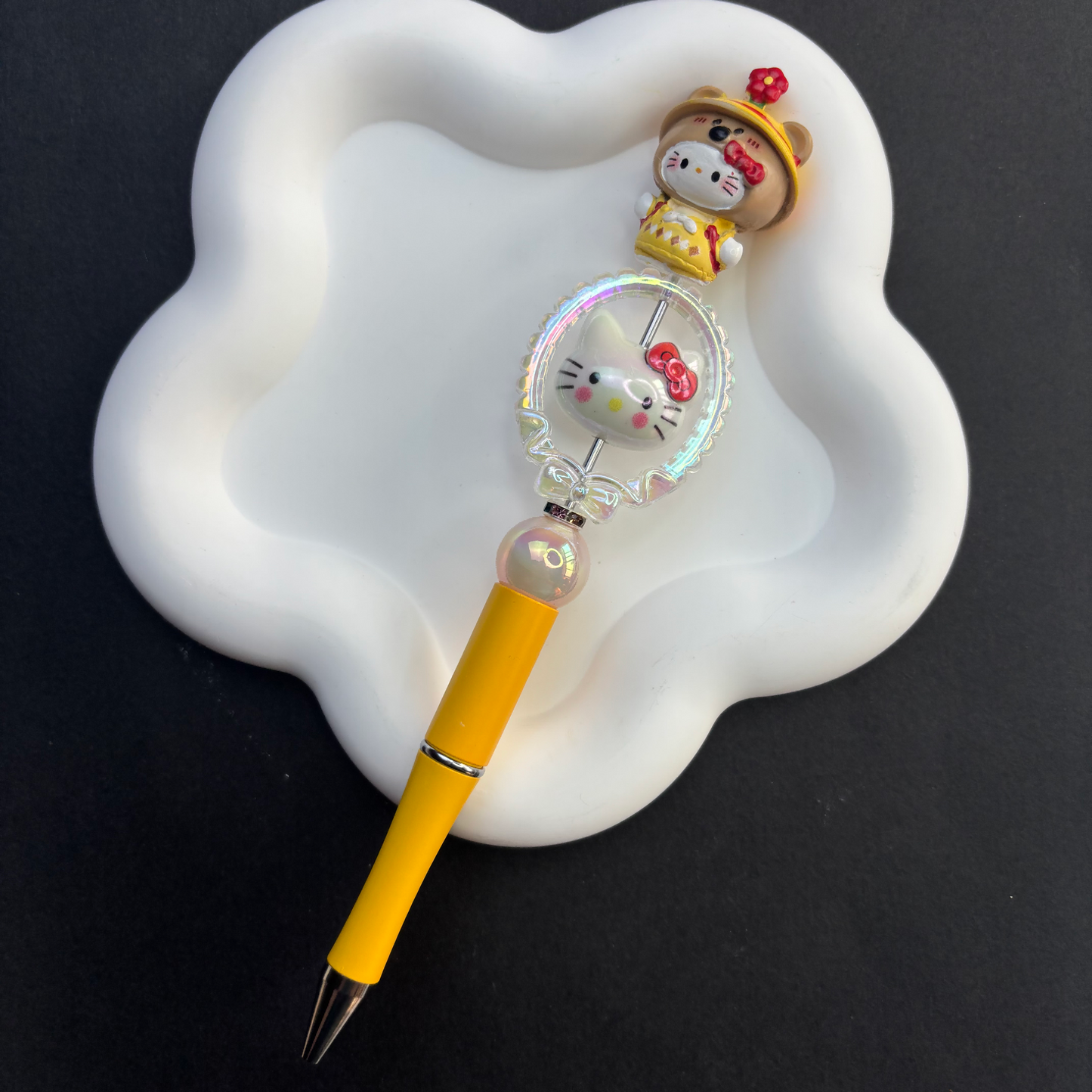Kawaii Hello Kitty Bear Cosplay Focal Beads - Half-Drill Character | Acrylic Bead for DIY Bracelet Keychain Jewelry Making