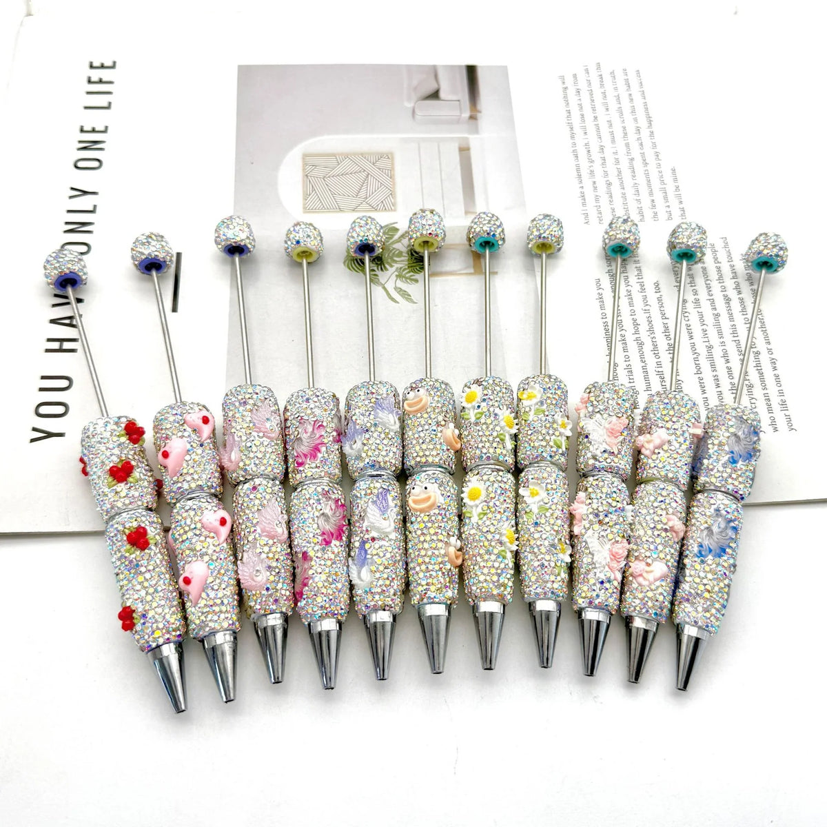 New DIY Luminous Diamond Bead Pen | DIY Bead Bracelet Keychain & Jewelry Craft Supply