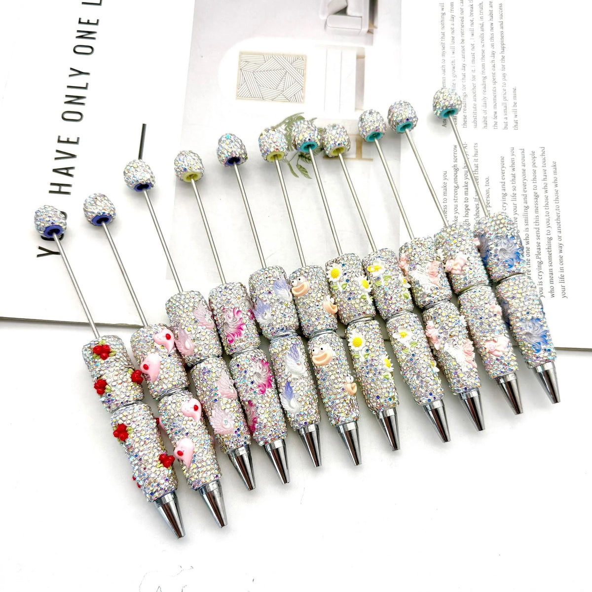New DIY Luminous Diamond Bead Pen | DIY Bead Bracelet Keychain & Jewelry Craft Supply