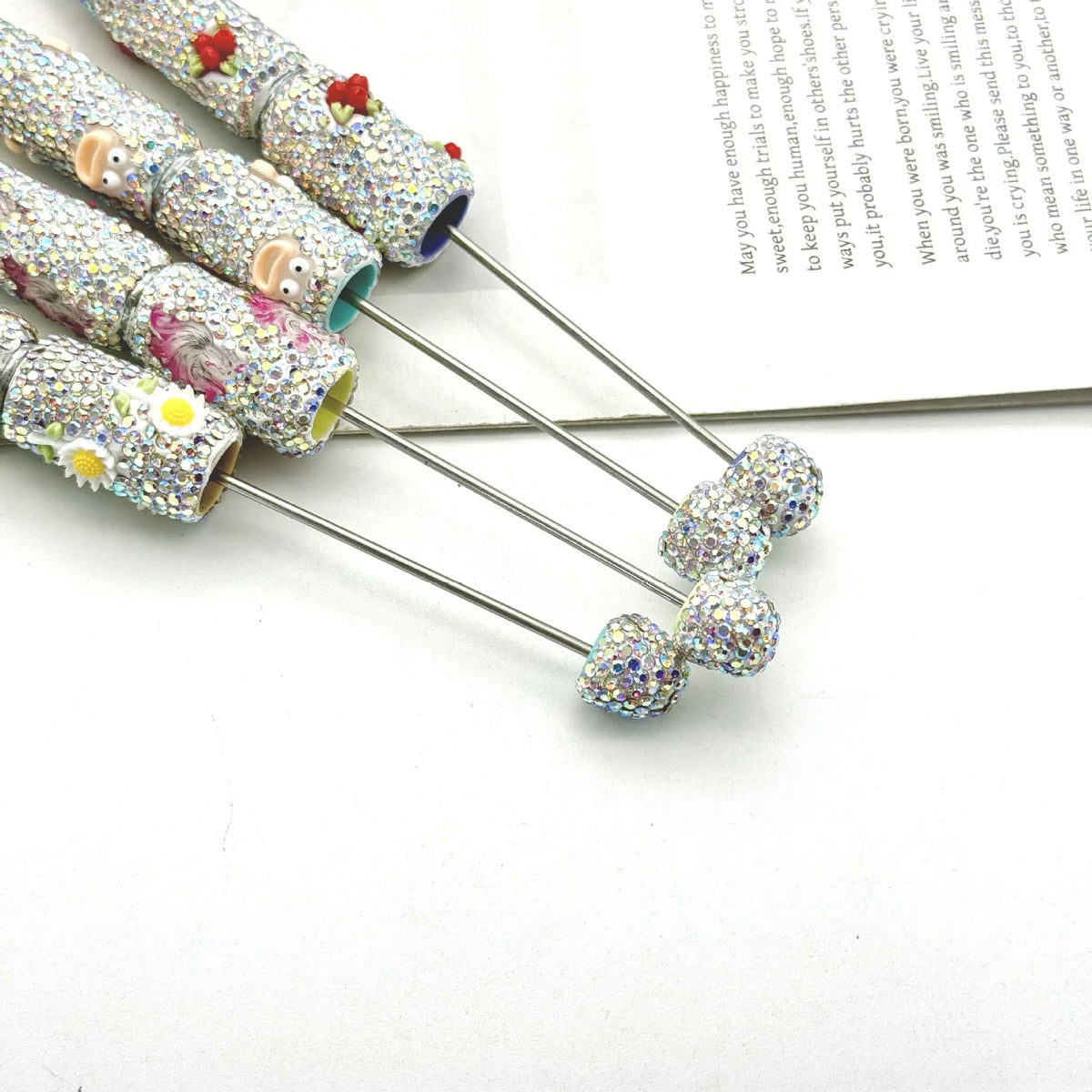 New DIY Luminous Diamond Bead Pen | DIY Bead Bracelet Keychain & Jewelry Craft Supply