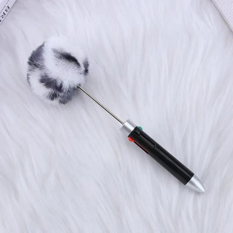 Four-color ball-shaped pen, fun four-in-one push-button journal ballpoint pen