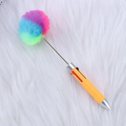Four-color ball-shaped pen, fun four-in-one push-button journal ballpoint pen