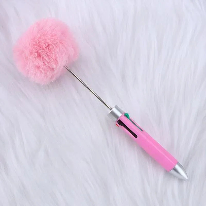 Four-color ball-shaped pen, fun four-in-one push-button journal ballpoint pen