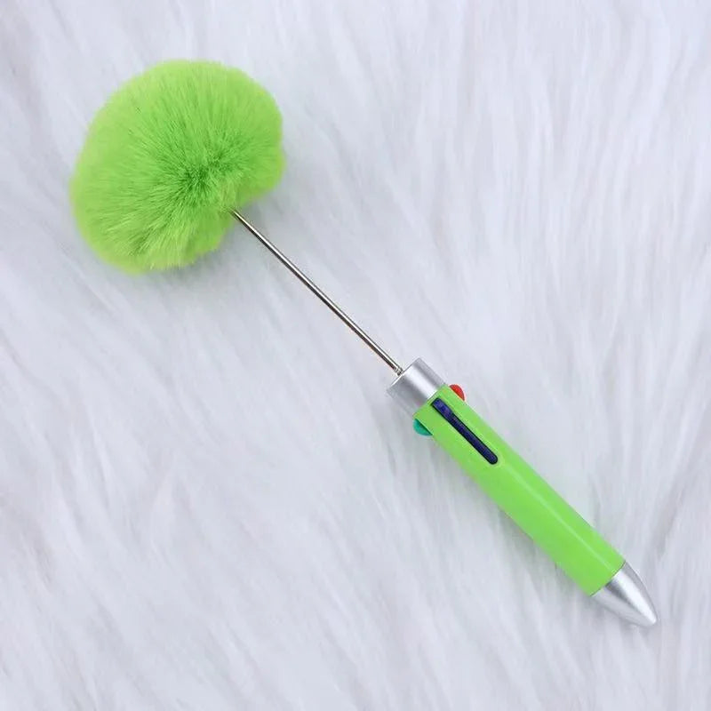 Four-color ball-shaped pen, fun four-in-one push-button journal ballpoint pen